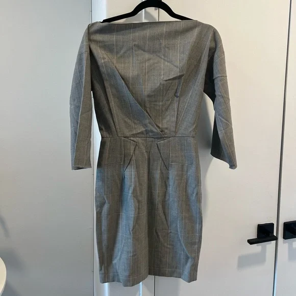 roland mouret grey dress Square Neck Peplum Taffeta Gown Grey – Roland Mouret main image 1